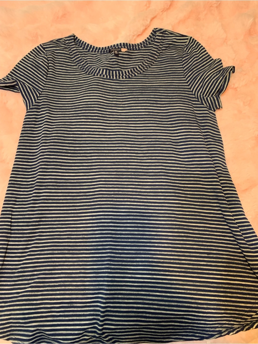 ModCloth grey and blue striped shirt